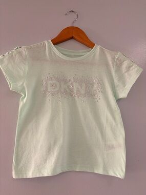 DKNY Girls Mint Green Short Sleeve Logo Tee